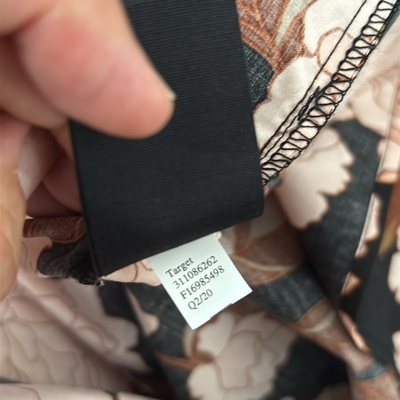 NWT‼️WHO WHAT WHERE Floral Tiered Midi Shirt Dress Short Sleeves Peony size M - Picture 10 of 10